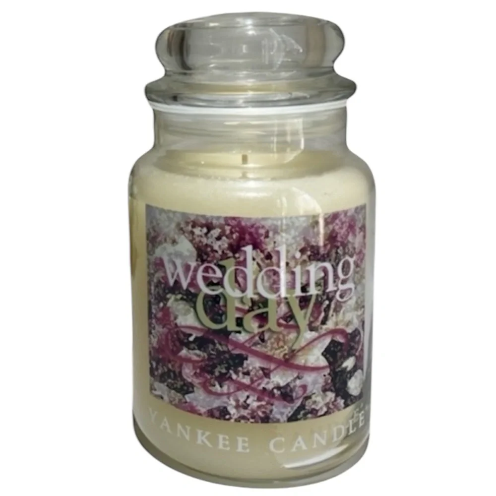 Yankee Candle Jar Vintage Wedding Day Scent Jar Candle Floral Pink Purple White